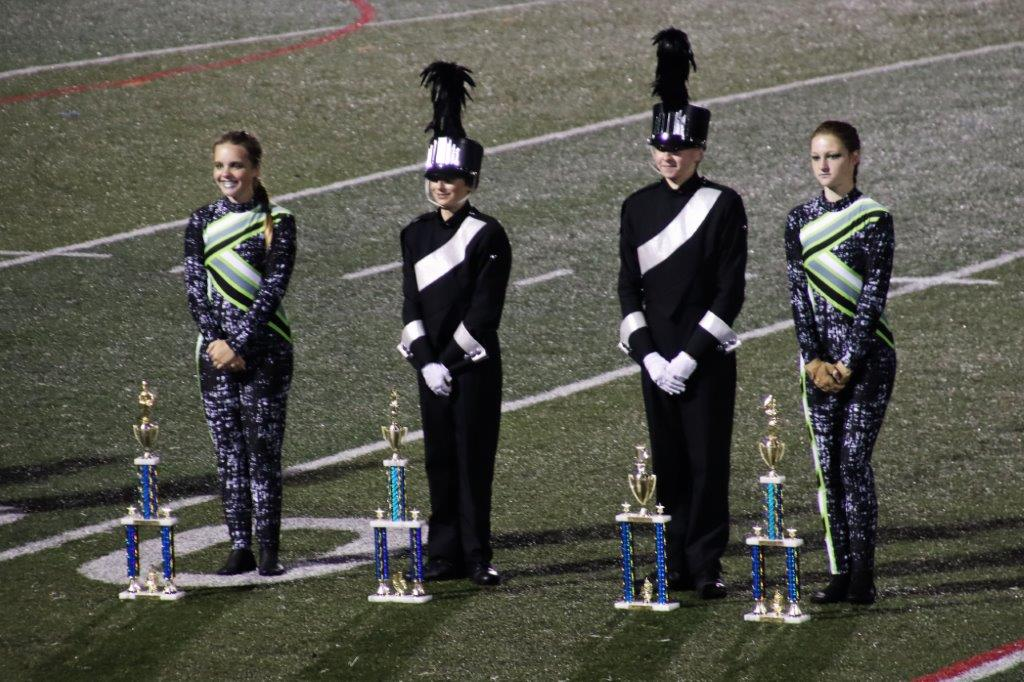  Marching Gaels on the field with their 1st place awards